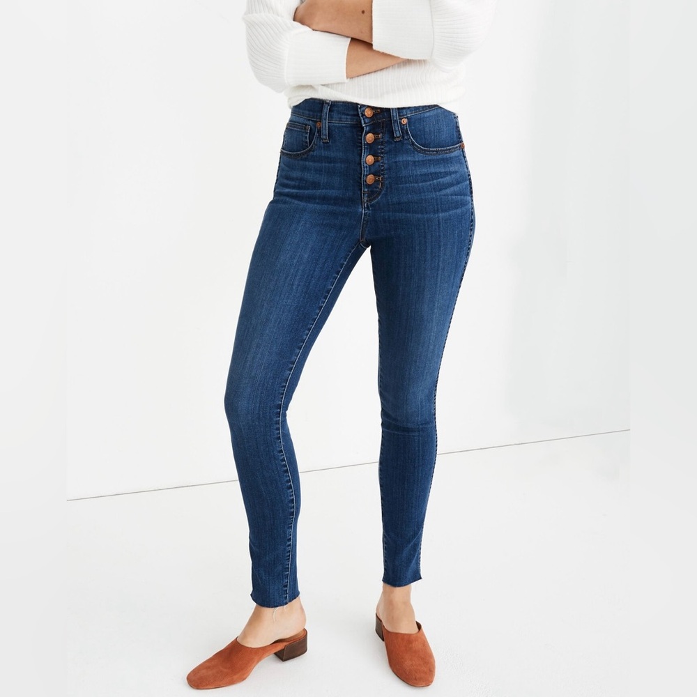 NWT Madewell 10" High-Rise Skinny Jeans Button-Front TENCEL